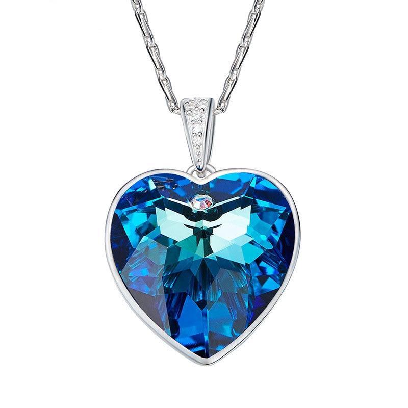 Blue heart necklace outlet